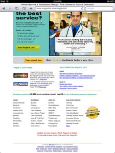 ANgie's List Screen Shot from Flickr