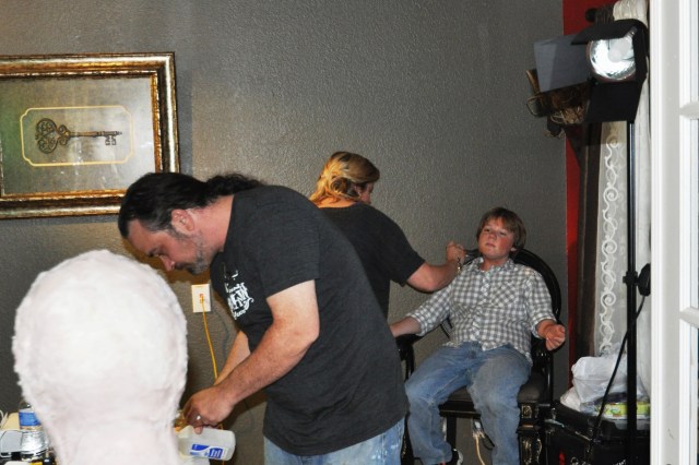 Kameron Badgers in make-up for Ghede Origins