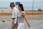Woody Allen and his wife Soon-Yi (Previn) Allen in Barcelona.