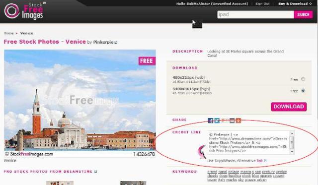 Stock Free Images with required Credit