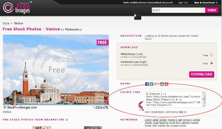 Stock Free Images with required Credit