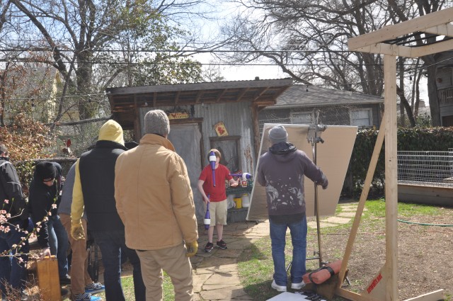 Kameron Badgers on a commercial set