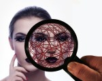 Privacy graphic over woman's face from Pixabay