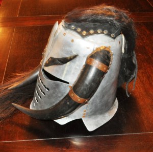Custom made jousting helmet owned by Geoff McAlister