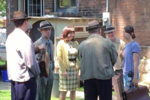 Extras and ADPA on set of 11/22/63