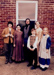 Kameron Badgers (L) and other extras playing a"Plantation Owner's Family" in Dinesh D'Souza's Stealing America