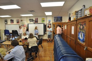 Young actors and their parents waiting for their call on the set of Hinge