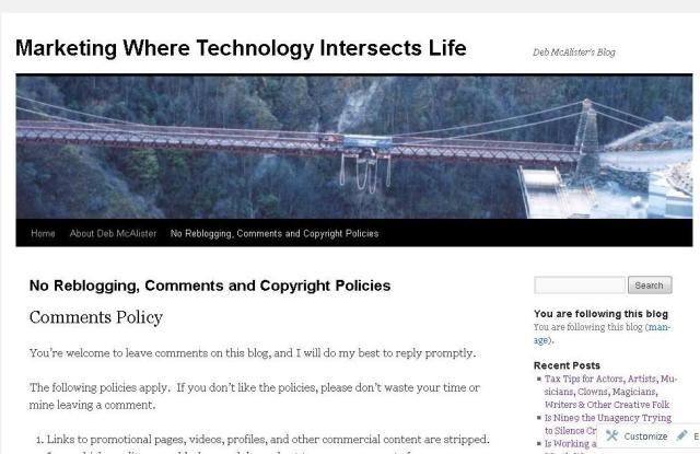 No Reblogging header screen cap