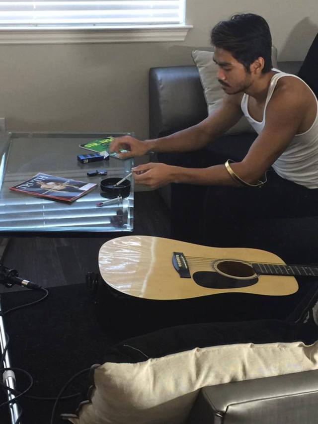 Michael Nguyen on the set of Beyond the Bridge